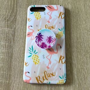 NWOT … Flamingo “RELAX” IPhone 7/8 Plus Phone Case With Pop Socket